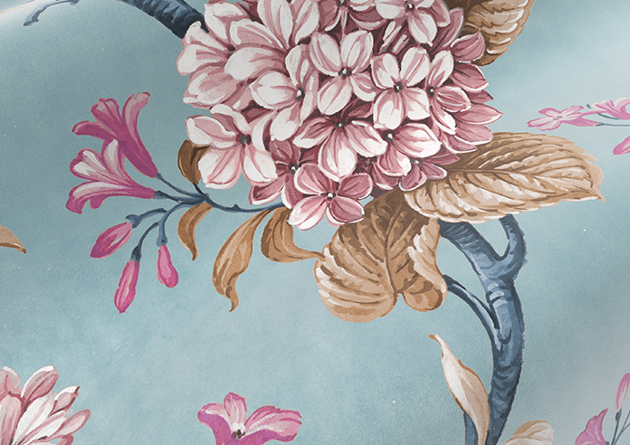 Bouquet Velvet, Cornflower - Roman Blind - Image 4